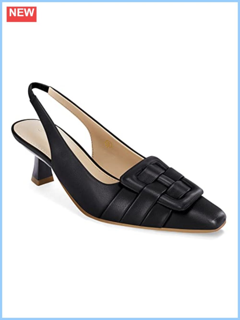 Womens Slingback Kitten Heels Low Dress Shoes Pointed Closed Toe Comfortable